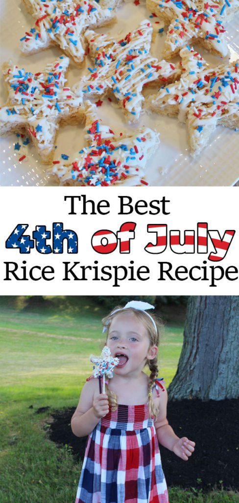 The Best 4th of July Rice Krispie Recipe - or any celebration! #raisinghooks #ricekrispies #recipe #4thofjuly #sweet #yum