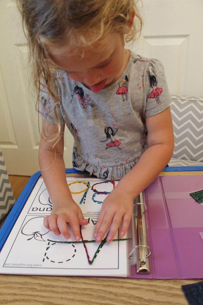 Learning to write letters with Wikki Stix {101 Ways to Teach the Alphabet}  - Gift of Curiosity