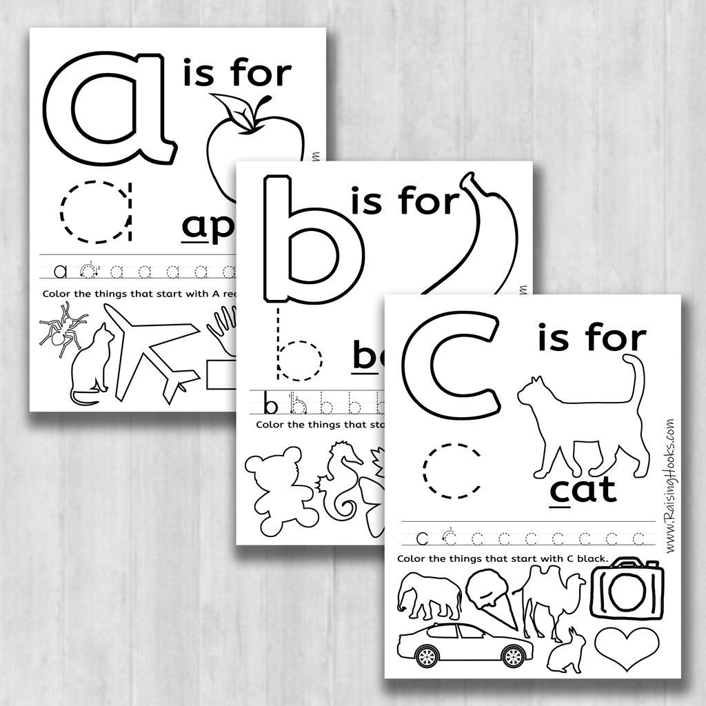 26 Alphabet Learning Worksheets to color, trace and sound out. #alphabet #writing #learningresource #teachingresource