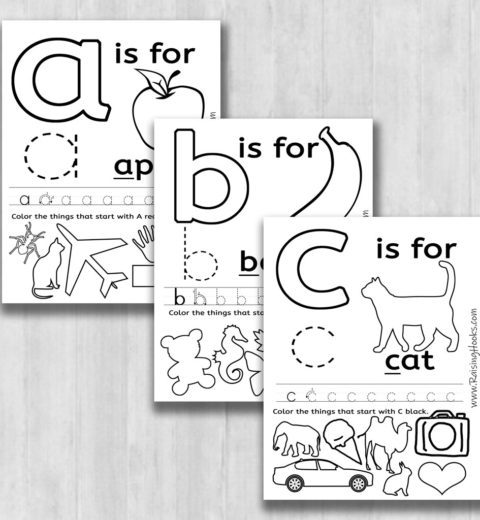 26 Alphabet Learning Worksheets to color, trace and sound out. #alphabet #writing #learningresource #teachingresource