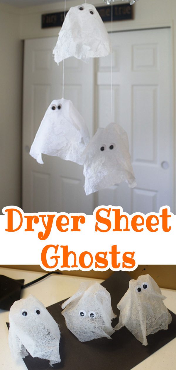 Dryer Sheet Ghosts - A ghostly craft for Halloween fun!