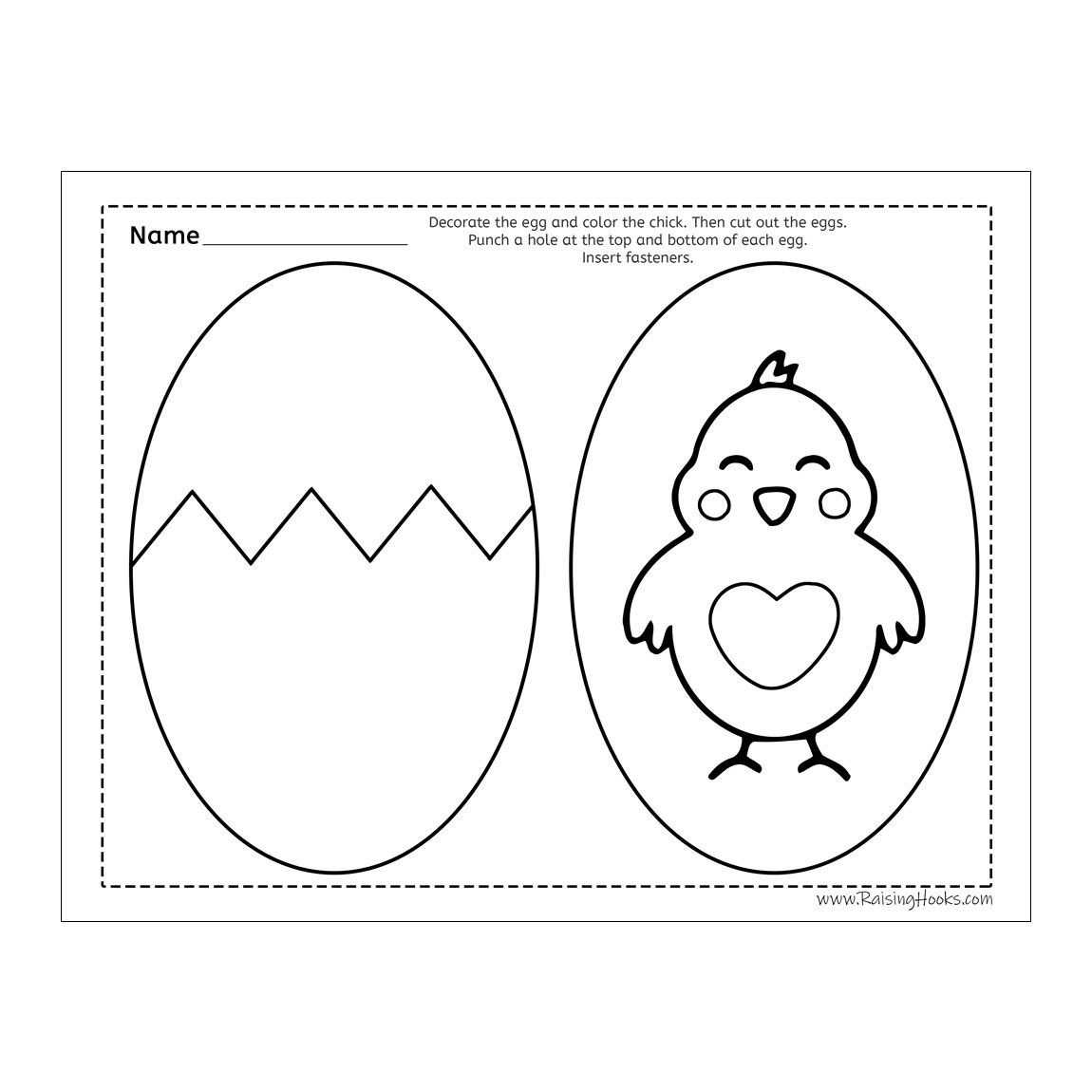 Hatching chick easter egg craft raising hooks