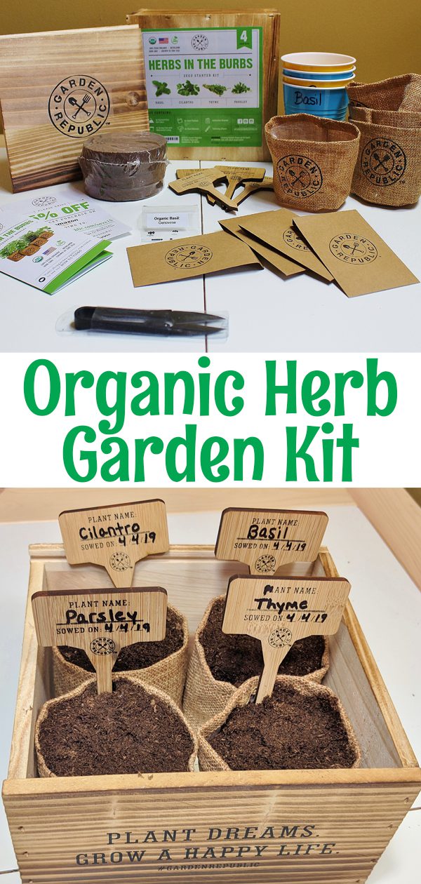 Organic Herb Garden Kit - Garden Republic - A fun way to introduce gardening to children! #garden #herbs #spring #organic #gardening #basil