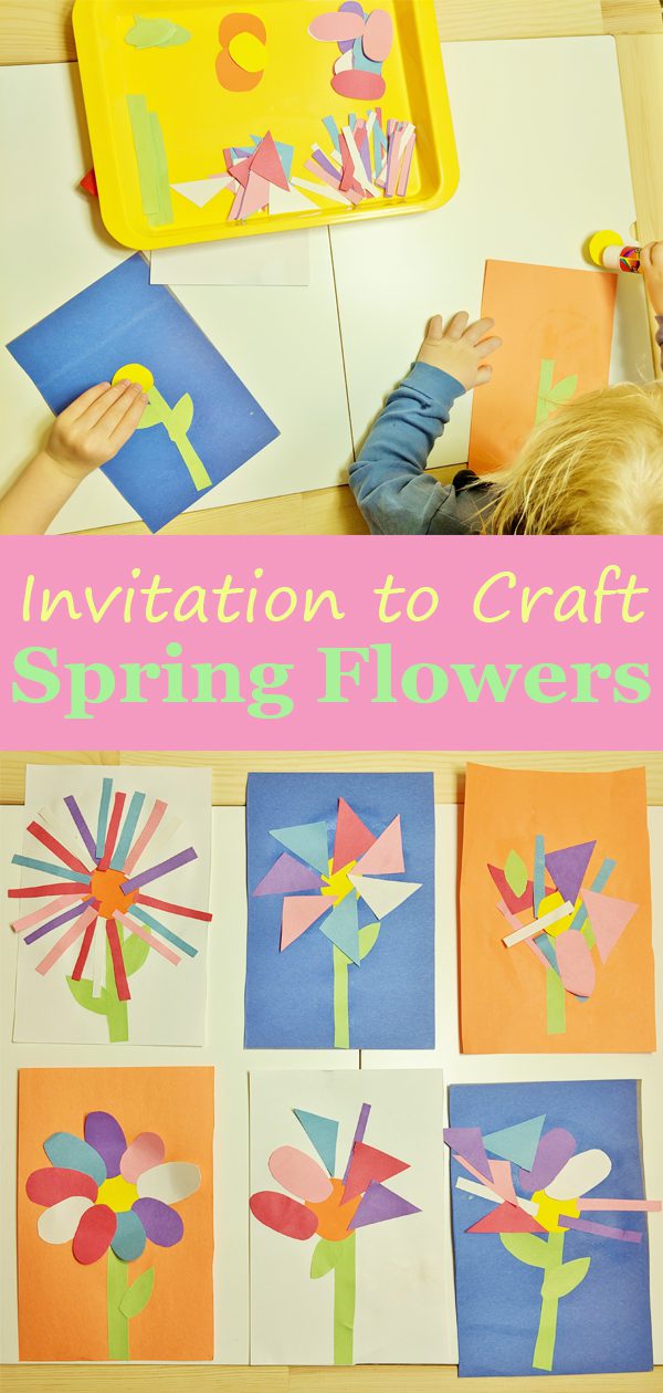 Invitation to Craft - Spring Flowers - A wonderful craft idea to welcome spring! #flowers #crafts #craftsforkids #activitiesforkids #fun #craft #homeschool #homeschooling #spring