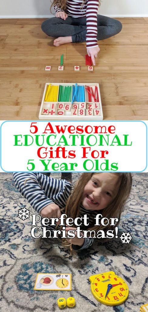 5 Awesome Educational Gifts For 5 Year Olds - A list and videos of how we use them. #christmas #giftideas #teaching #learning #homeschool #homeschooling
