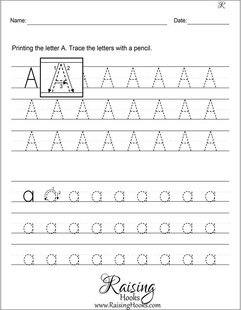 tracing letters a z worksheets